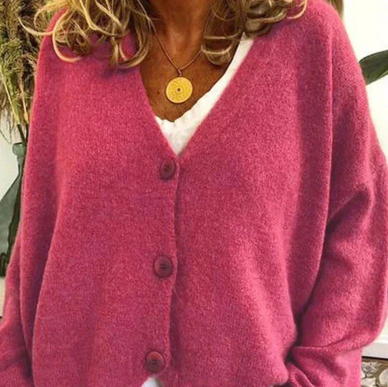 Women’s Cozy V-Neck Button Cardigan