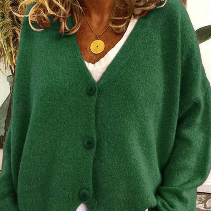 Women’s Cozy V-Neck Button Cardigan