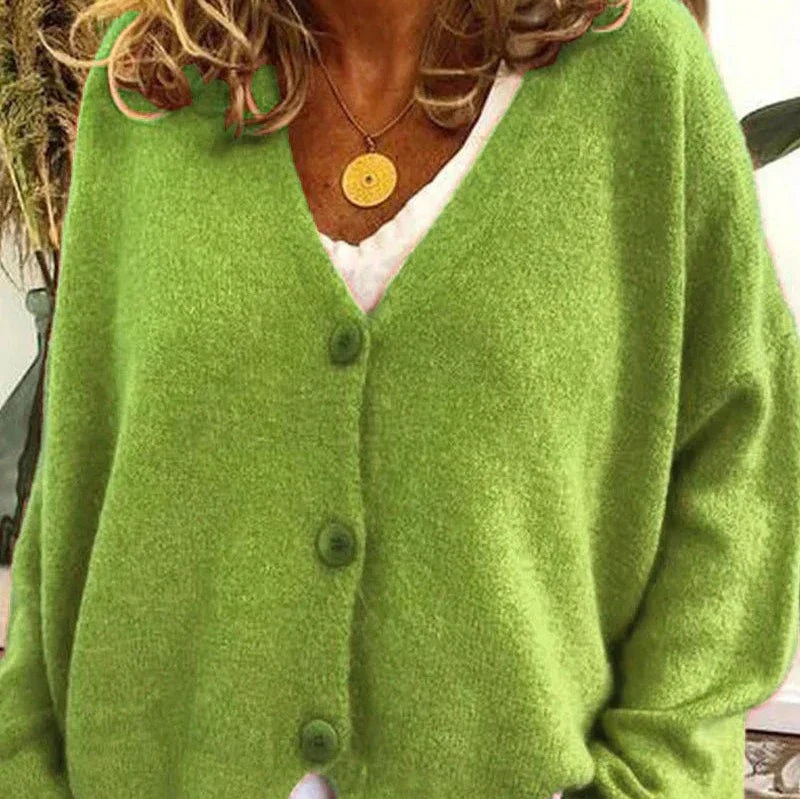 Women’s Cozy V-Neck Button Cardigan