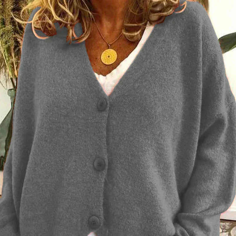 Women’s Cozy V-Neck Button Cardigan