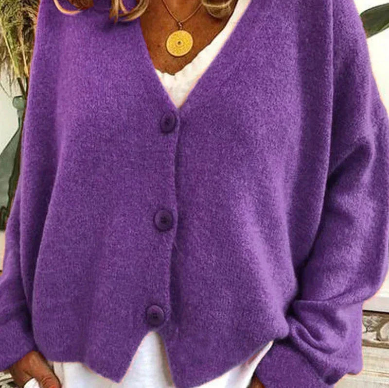 Women’s Cozy V-Neck Button Cardigan