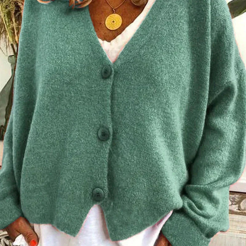Women’s Cozy V-Neck Button Cardigan