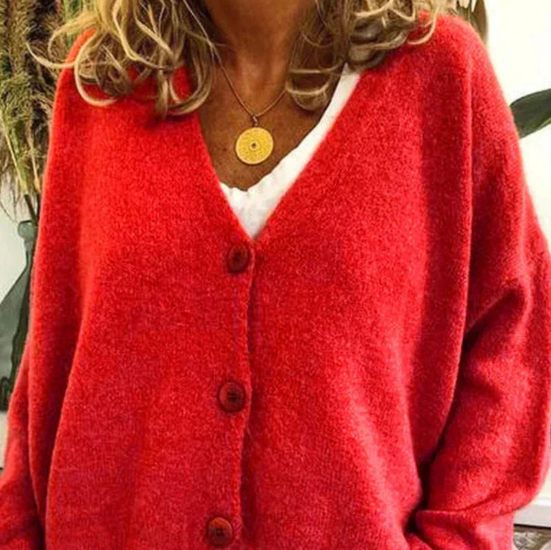 Women’s Cozy V-Neck Button Cardigan
