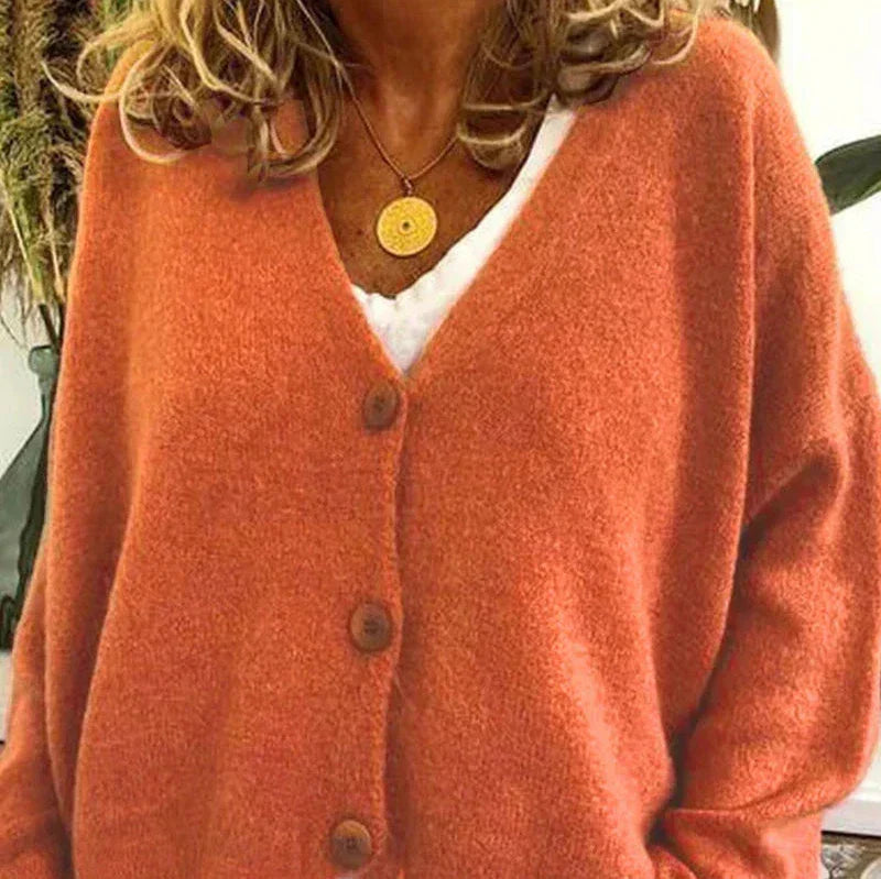 Women’s Cozy V-Neck Button Cardigan