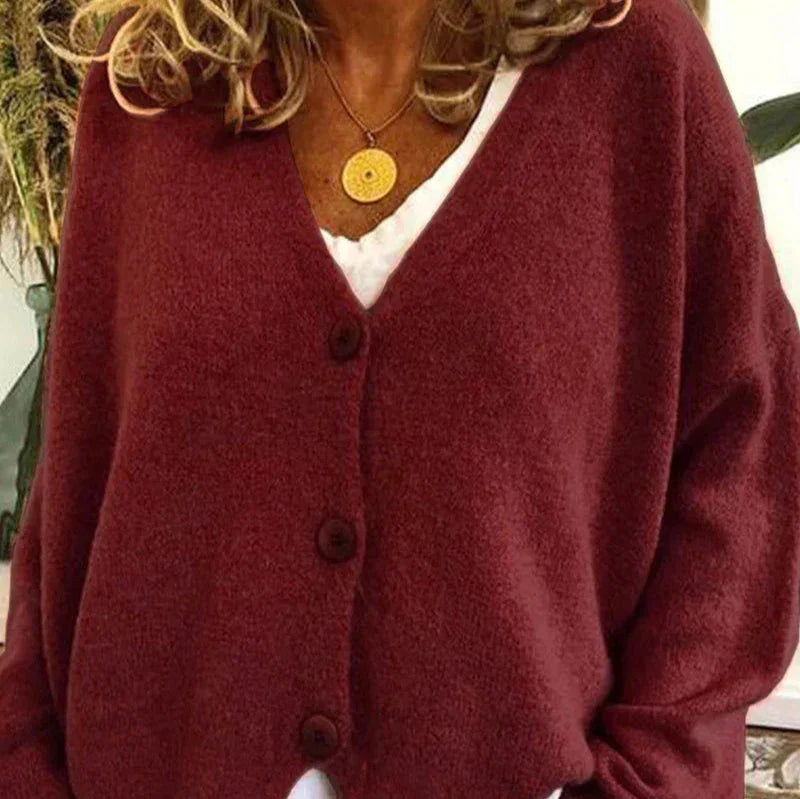 Women’s Cozy V-Neck Button Cardigan