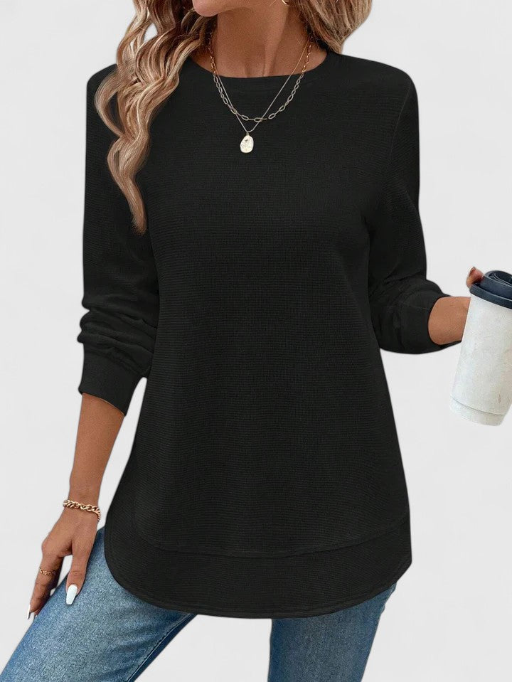 Nadyalyn | Women's Elegant Long-Sleeve Top with Round O-Neck