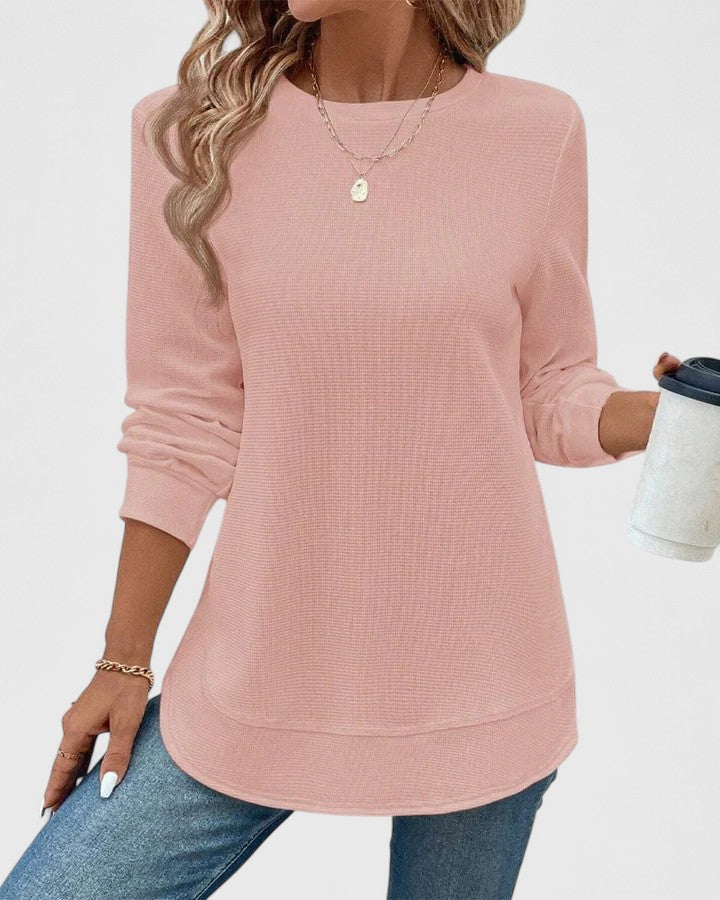 Nadyalyn | Women's Elegant Long-Sleeve Top with Round O-Neck