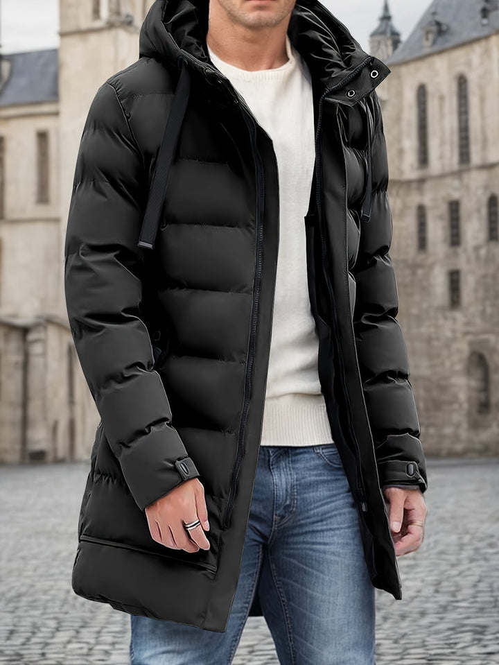 Men’s Hooded Long Puffer Winter Jacket