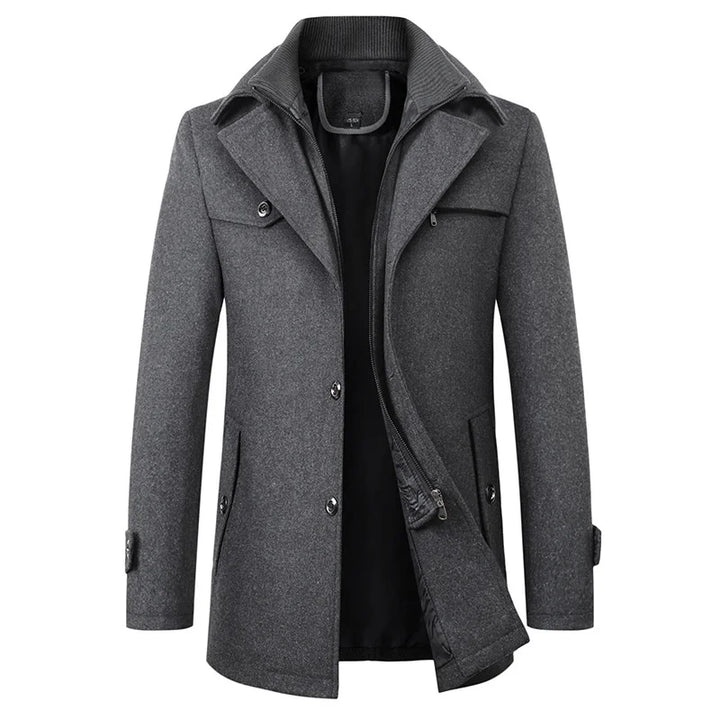 Michael | Men’s Elegant Winter Long Button Overcoat