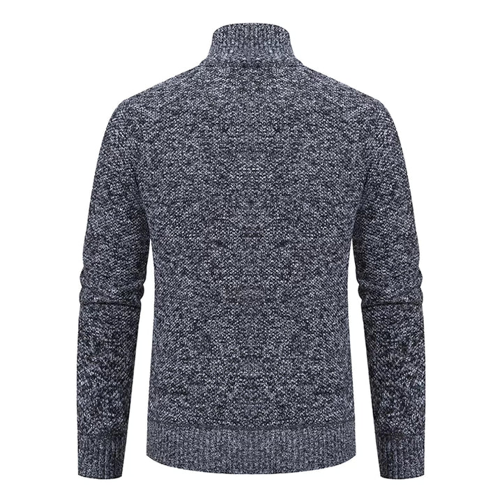 Caleb | Men's Merino Wool Full-Zip Mock Neck Sweater