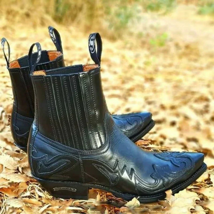 Men’s Vintage Cowboy Boots with Stitching