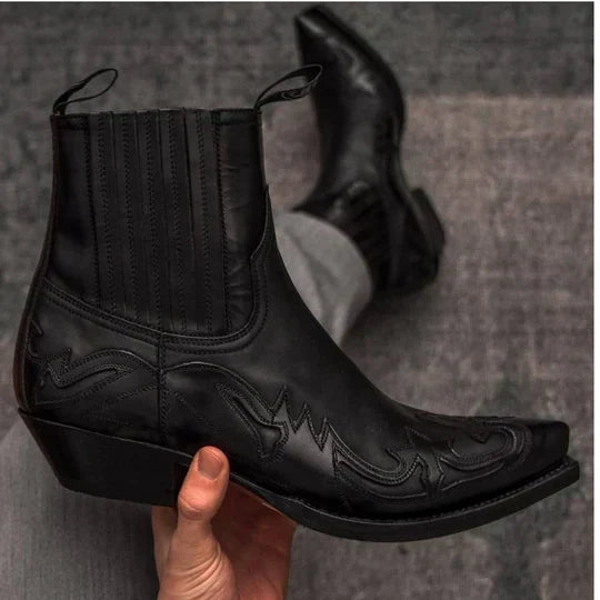 Men’s Vintage Cowboy Boots with Stitching
