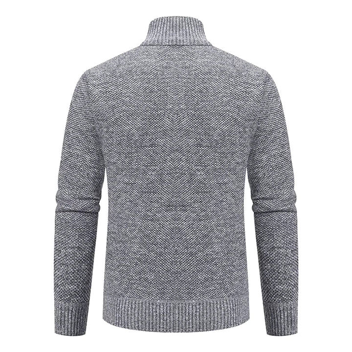 Caleb | Men's Merino Wool Full-Zip Mock Neck Sweater