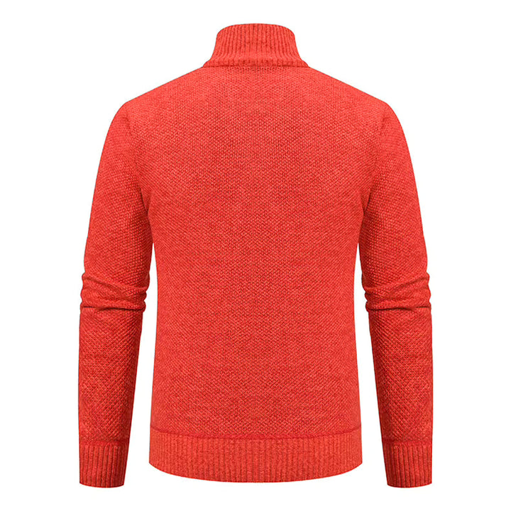 Caleb | Men's Merino Wool Full-Zip Mock Neck Sweater