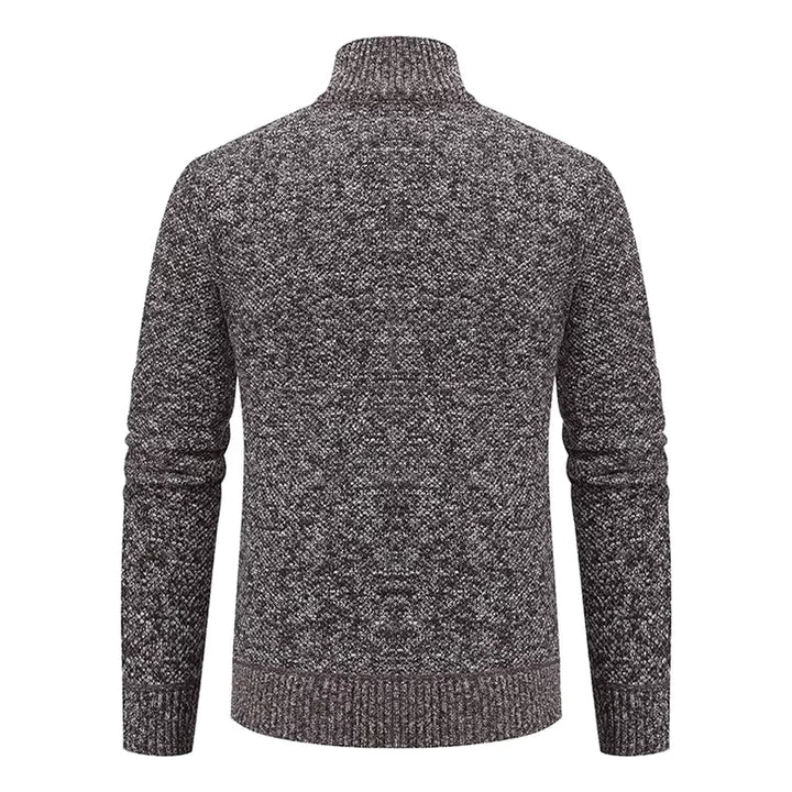 Caleb | Men's Merino Wool Full-Zip Mock Neck Sweater