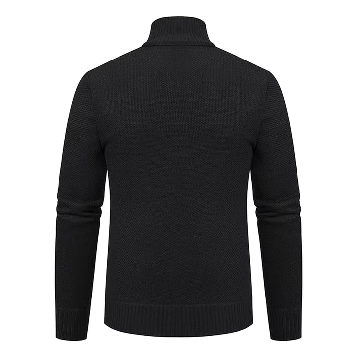 Caleb | Men's Merino Wool Full-Zip Mock Neck Sweater