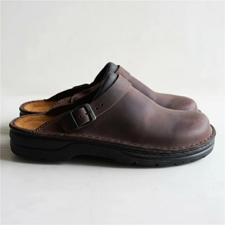 Men’s Orthopedic Leather Slip On Clogs