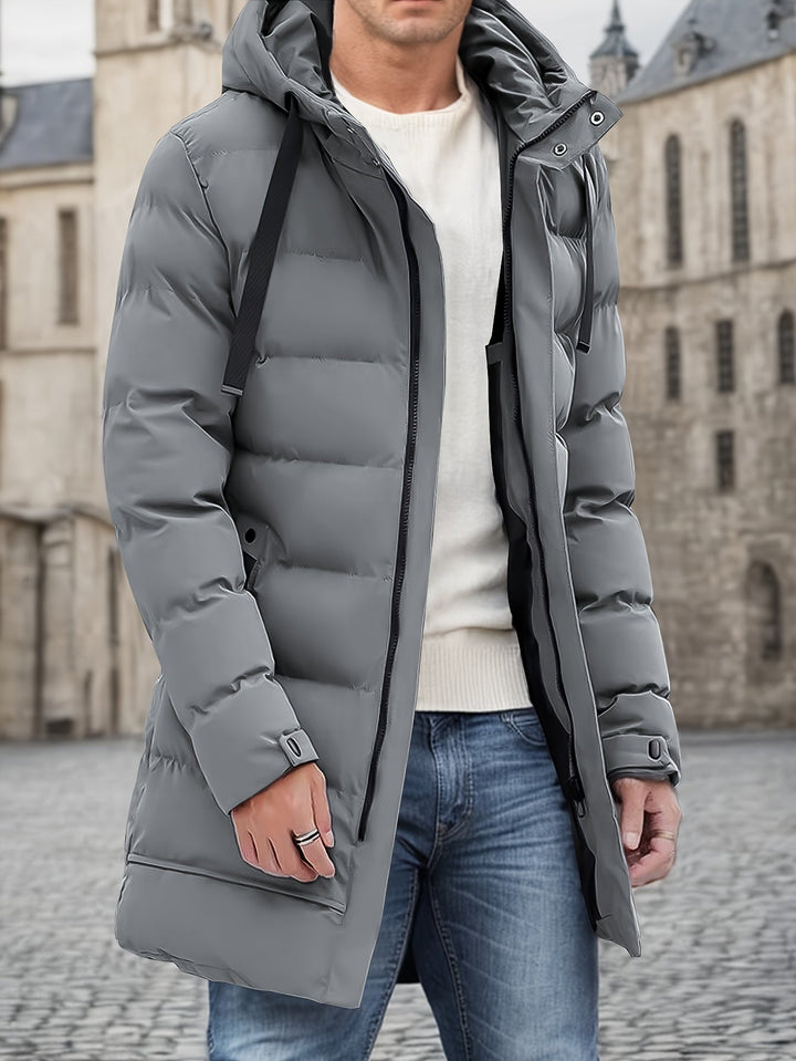 Men’s Hooded Long Puffer Winter Jacket