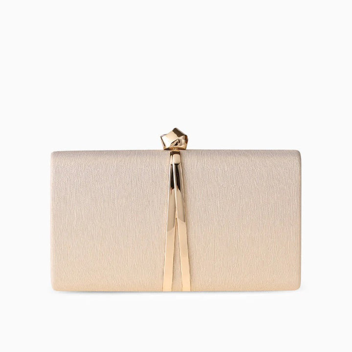 Vivian | Women's Structured Metallic Accent Clutch with Removable Chain Strap