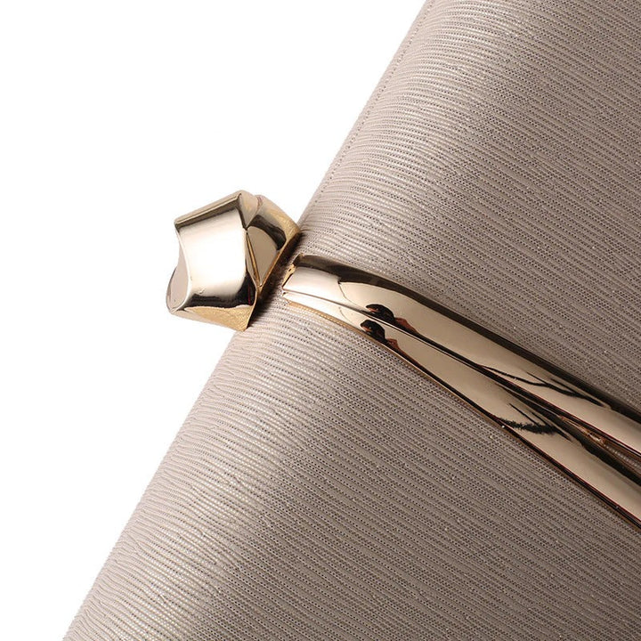 Vivian | Women's Structured Metallic Accent Clutch with Removable Chain Strap