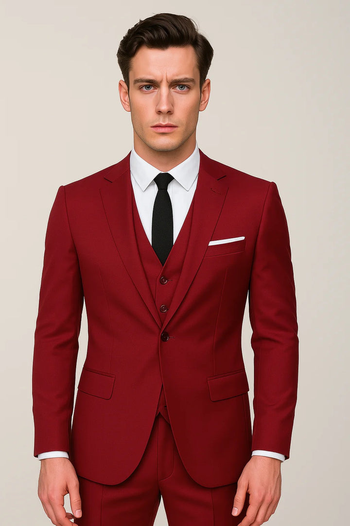 Vail | Men's Slim-Fit Three-Piece Suit with Notch Lapels