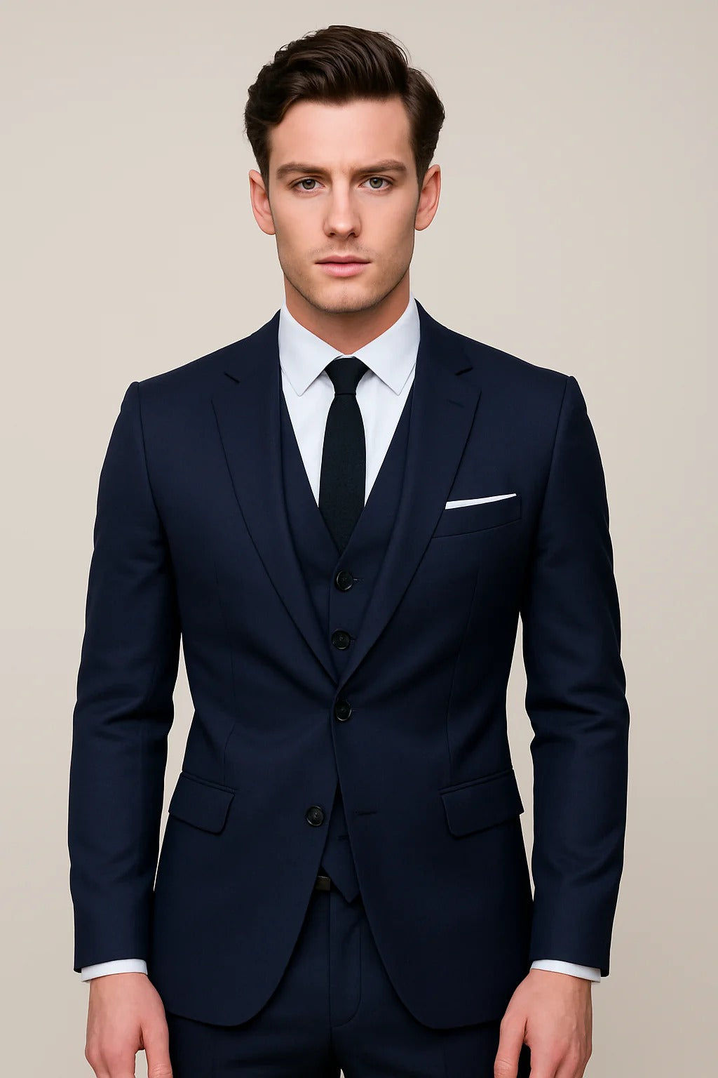 Vail | Men's Slim-Fit Three-Piece Suit with Notch Lapels