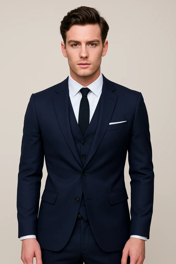 Vail | Men's Slim-Fit Three-Piece Suit with Notch Lapels