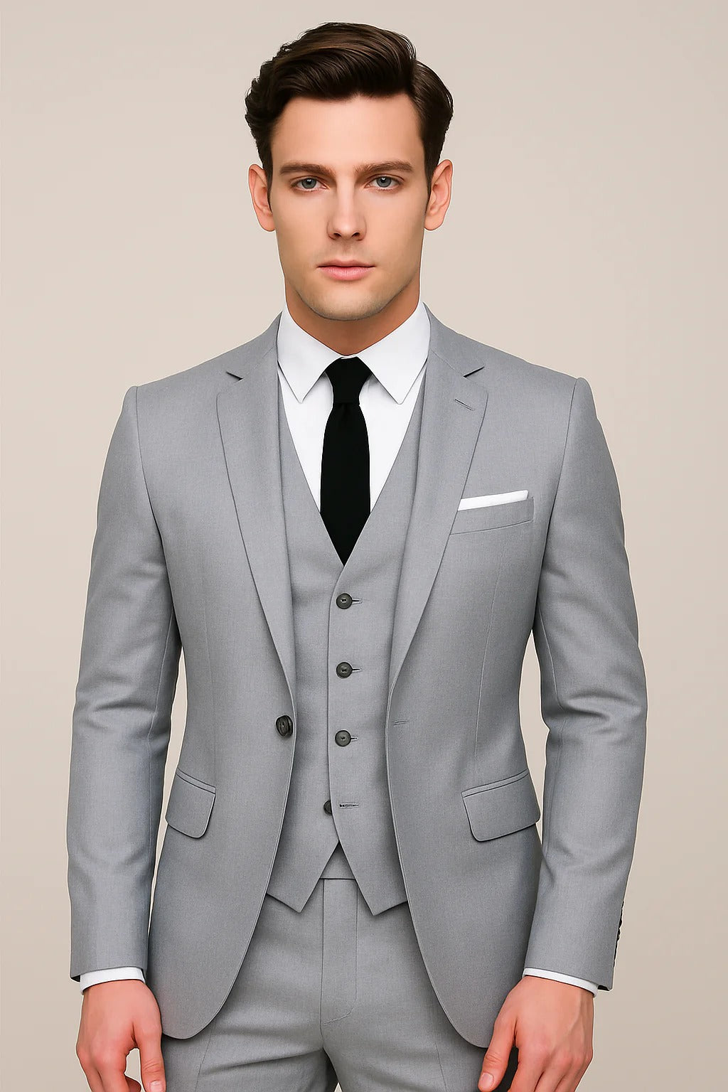 Vail | Men's Slim-Fit Three-Piece Suit with Notch Lapels
