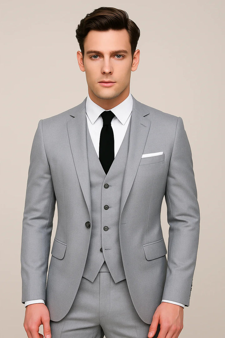 Vail | Men's Slim-Fit Three-Piece Suit with Notch Lapels