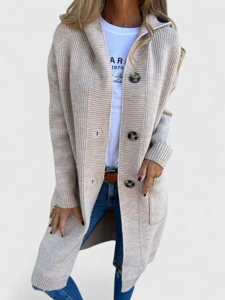 Giulyanrah | Women's Longline Button Cardigan with Deep Front Pockets