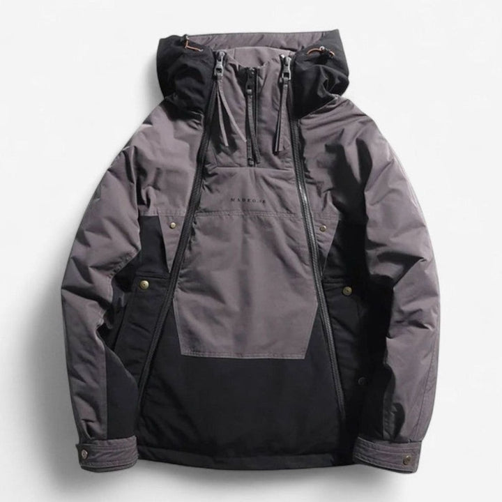 Men's Arden Hooded Quilted Zip-Front Anorak Jacket - Gray