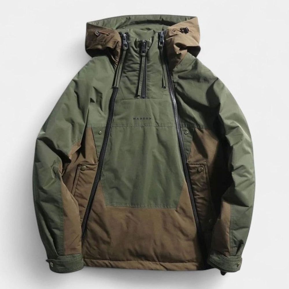 Men's Arden Hooded Quilted Zip-Front Anorak Jacket - Green