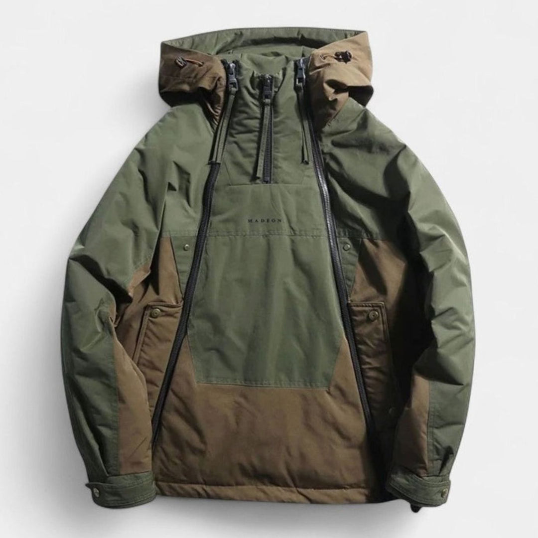 Men's Arden Hooded Quilted Zip-Front Anorak Jacket - Green