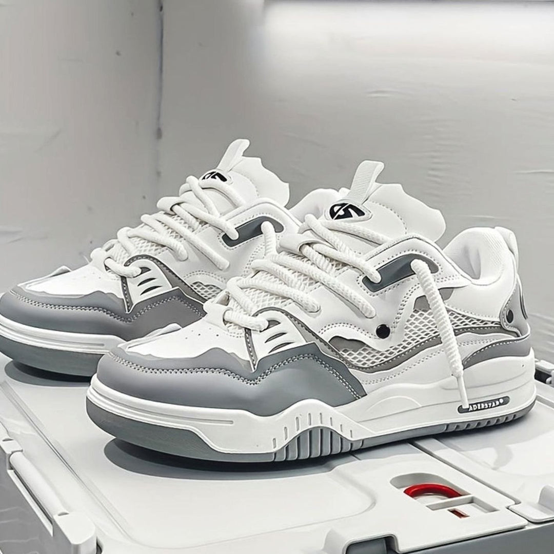 Men's Chunky Low-Top Lace-Up Fashion Sneakers - Gray