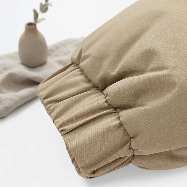 Men's Corduroy-Trim Hooded Quilted Puffer Coat