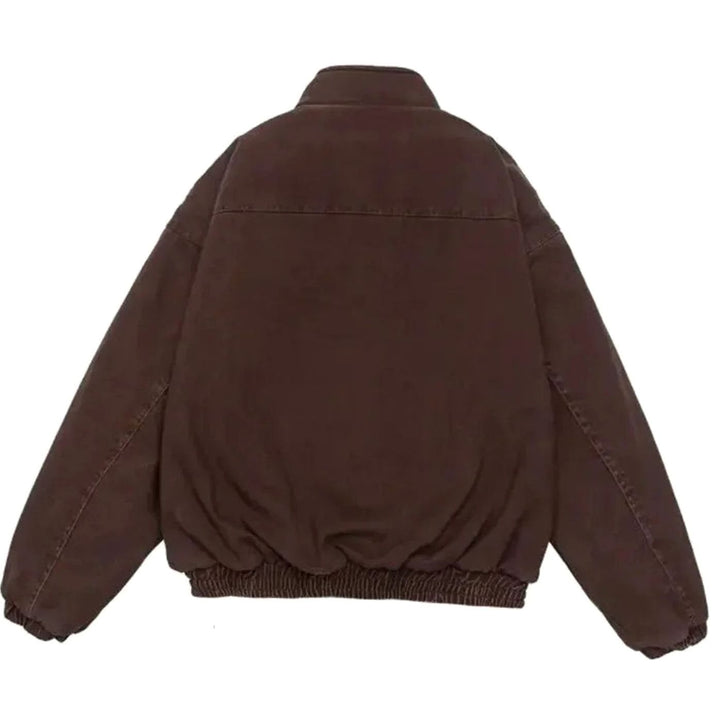 Men's Fleece-Lined Full-Zip Padded Winter Bomber Jacket
