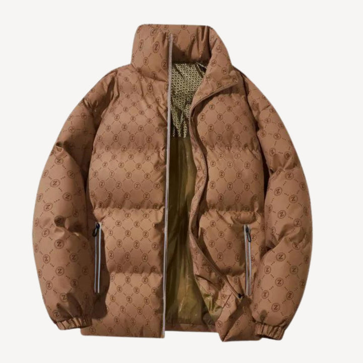 Men's Logo-Print Insulated Stand-Collar Puffer Jacket