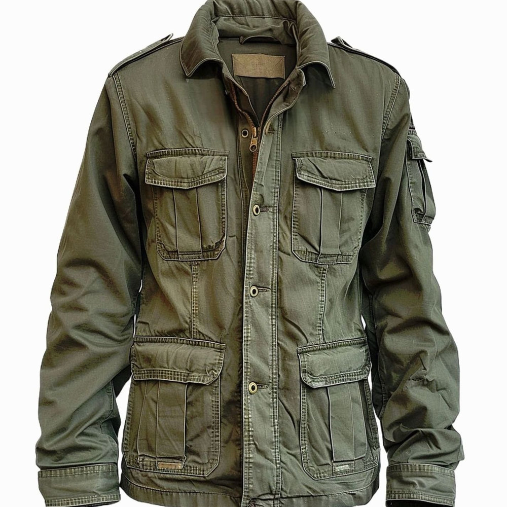 Men's M65 Military Field Jacket Multi-Pocket Cargo Coat