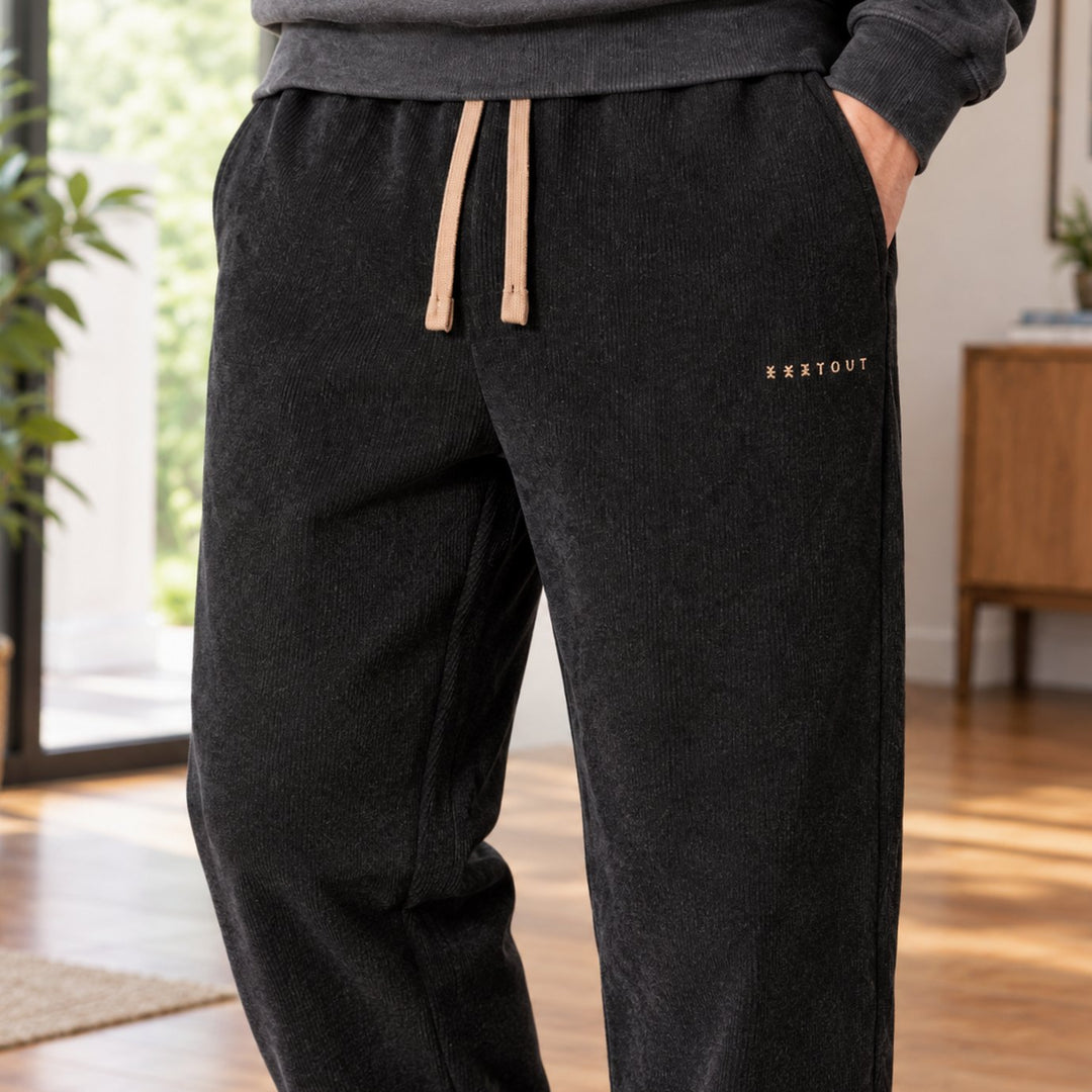 Men's Relaxed Straight-Leg Corduroy Drawstring Pants