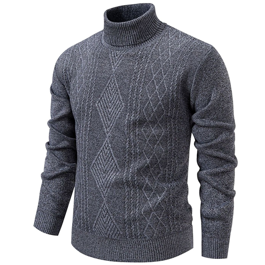 Men's Slim-Fit Cable-Knit Turtleneck Sweater