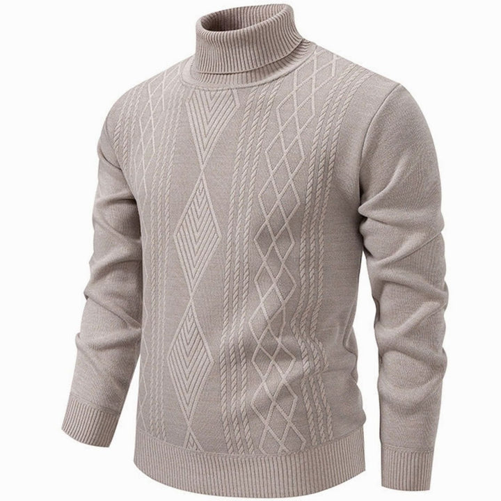 Men's Slim-Fit Cable-Knit Turtleneck Sweater