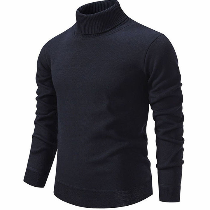 Men's Slim-Fit Fine-Knit Turtleneck Sweater Ribbed Cuffs