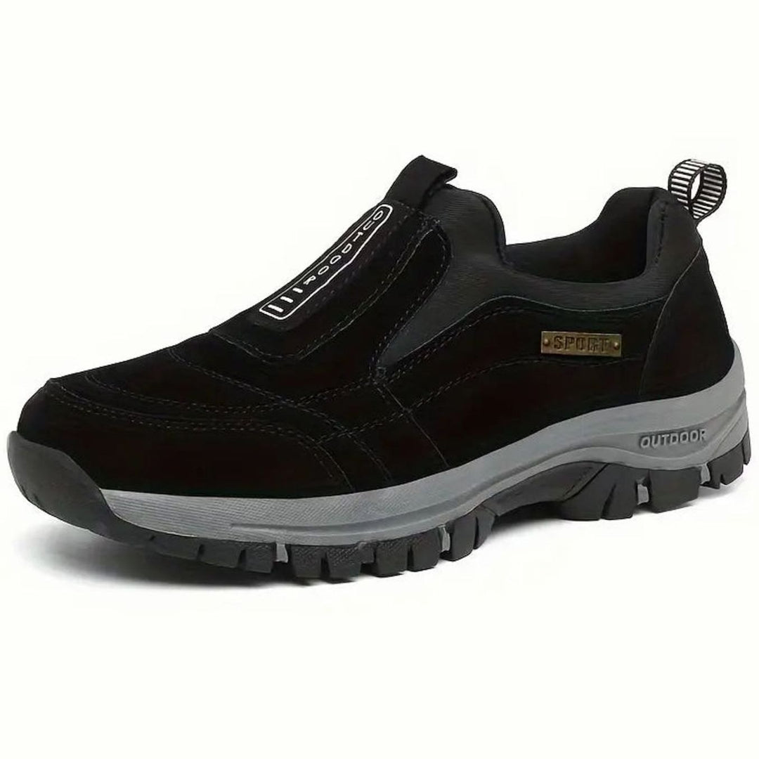 Men's Slip-On Orthopedic Outdoor Sneakers Cushioned Walking Shoes - Black