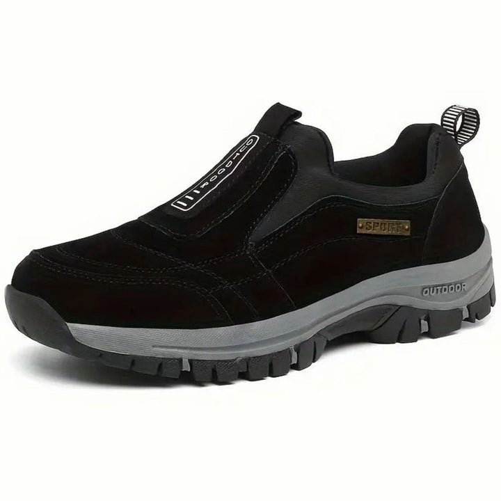 Men's Slip-On Orthopedic Outdoor Sneakers Cushioned Walking Shoes - Black