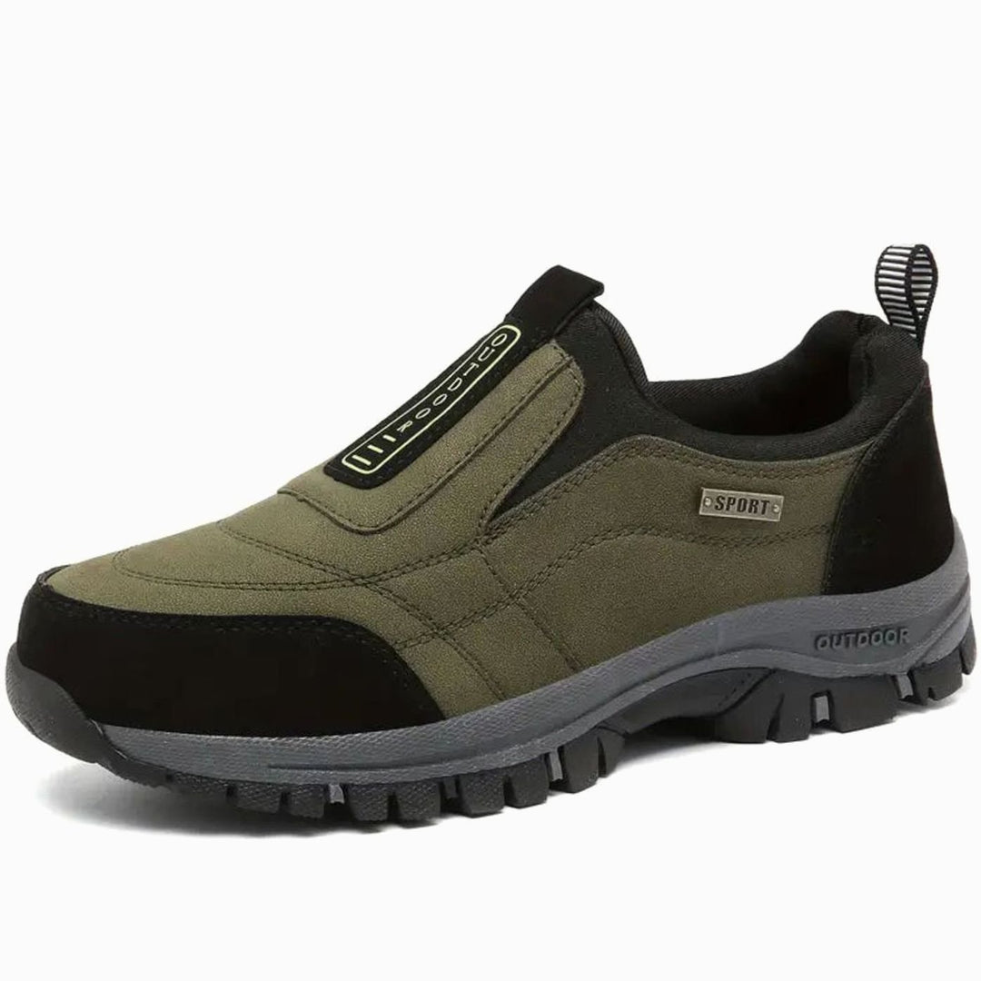 Men's Slip-On Orthopedic Outdoor Sneakers Cushioned Walking Shoes - Army Green
