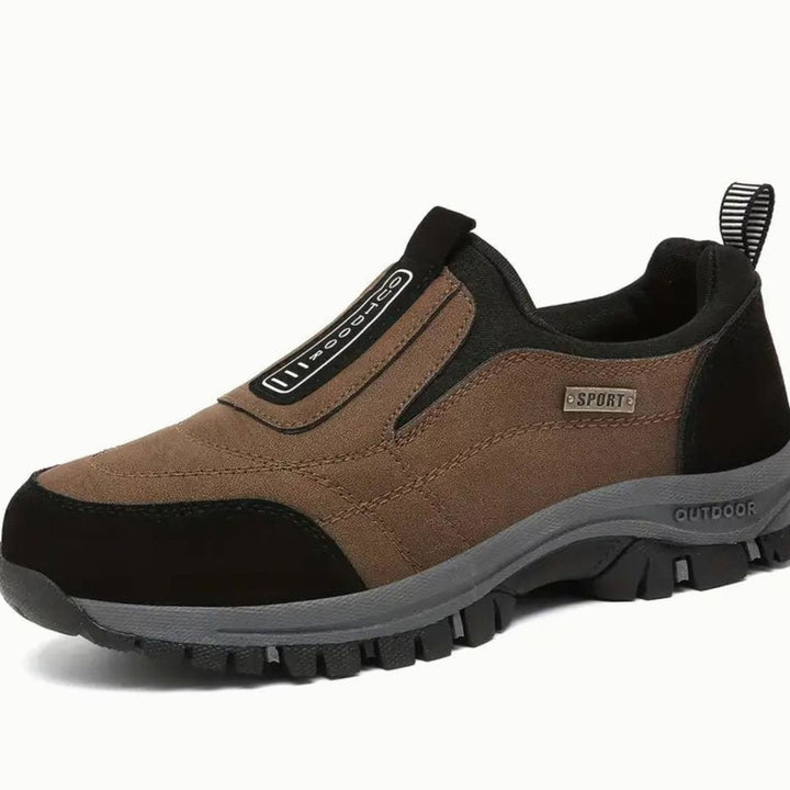 Men's Slip-On Orthopedic Outdoor Sneakers Cushioned Walking Shoes - Dark Brown
