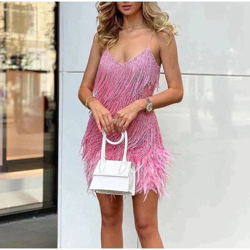 Vivian | Women's Fitted Sequin Cocktail Mini Dress with Defined Waist