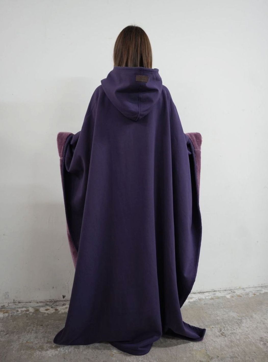 Unisex Hooded Fleece Poncho Oversized Lightweight Cape