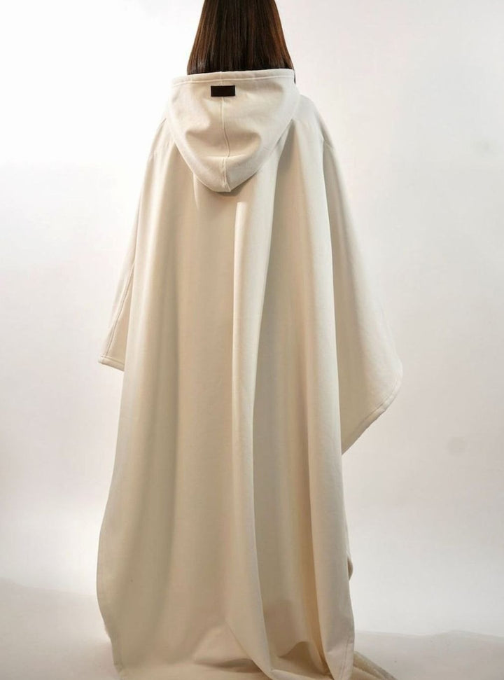 Unisex Hooded Fleece Poncho Oversized Lightweight Cape