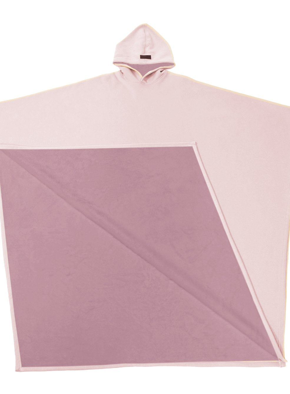 Unisex Hooded Fleece Poncho Oversized Lightweight Cape - Rose Quartz